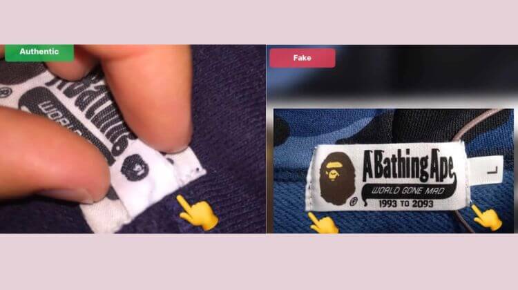 bape fake vs real hoodie