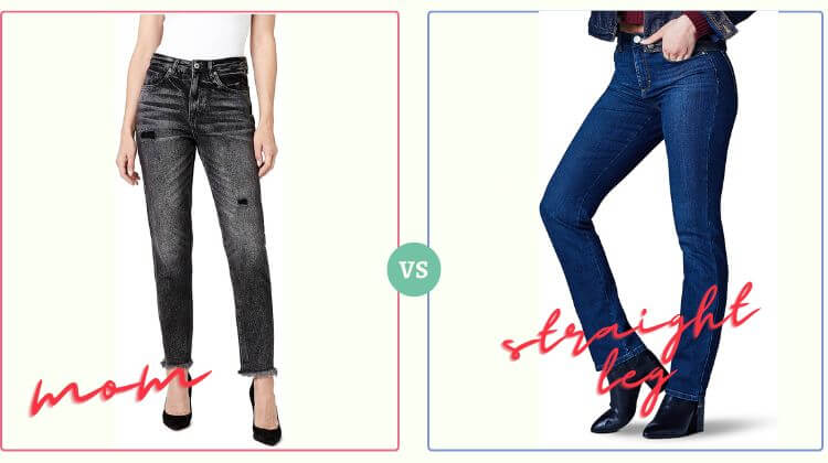 mom vs straight leg jeans