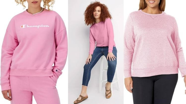 how to style a pink sweatshirt
