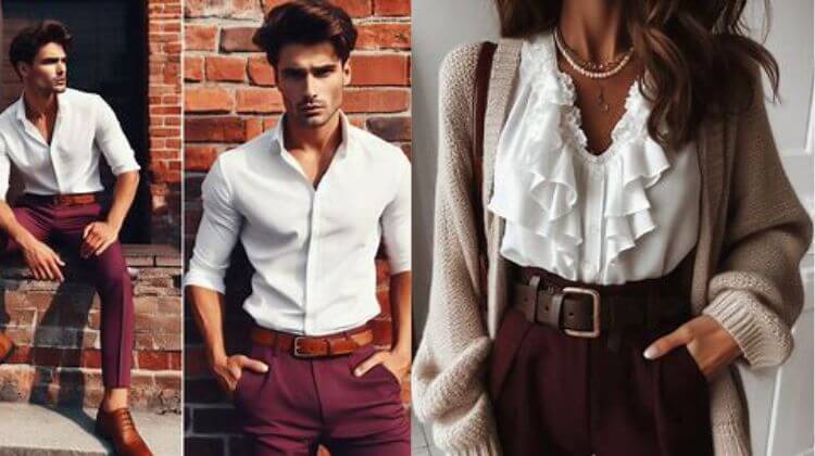 what color shirt goes with burgundy pants