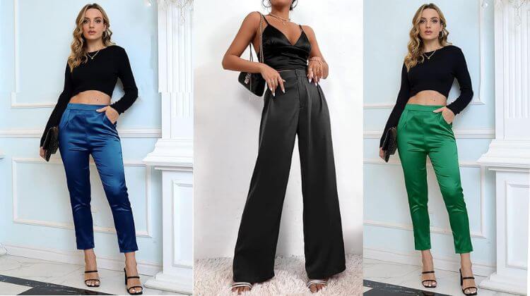 what to wear with black satin pants