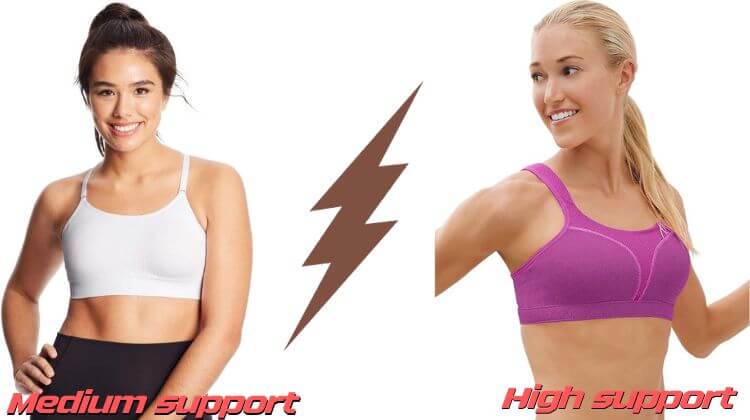 high support vs medium support bra