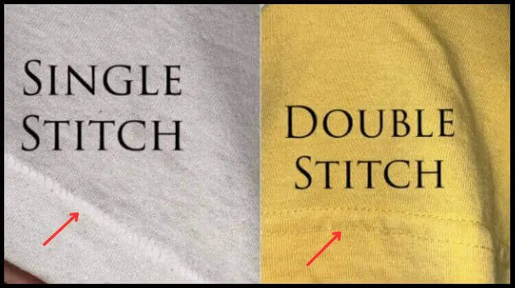 single vs double stitch t-shirt