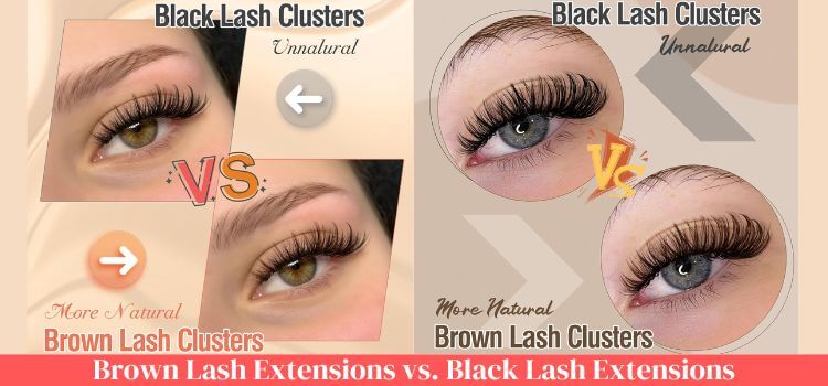 Brown Lash Extensions vs. Black