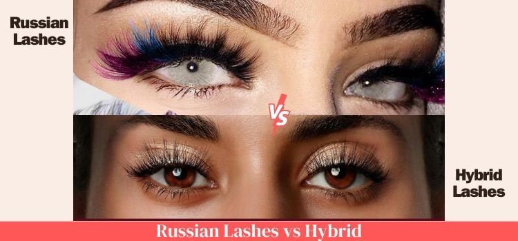 Russian Lashes vs Hybrid